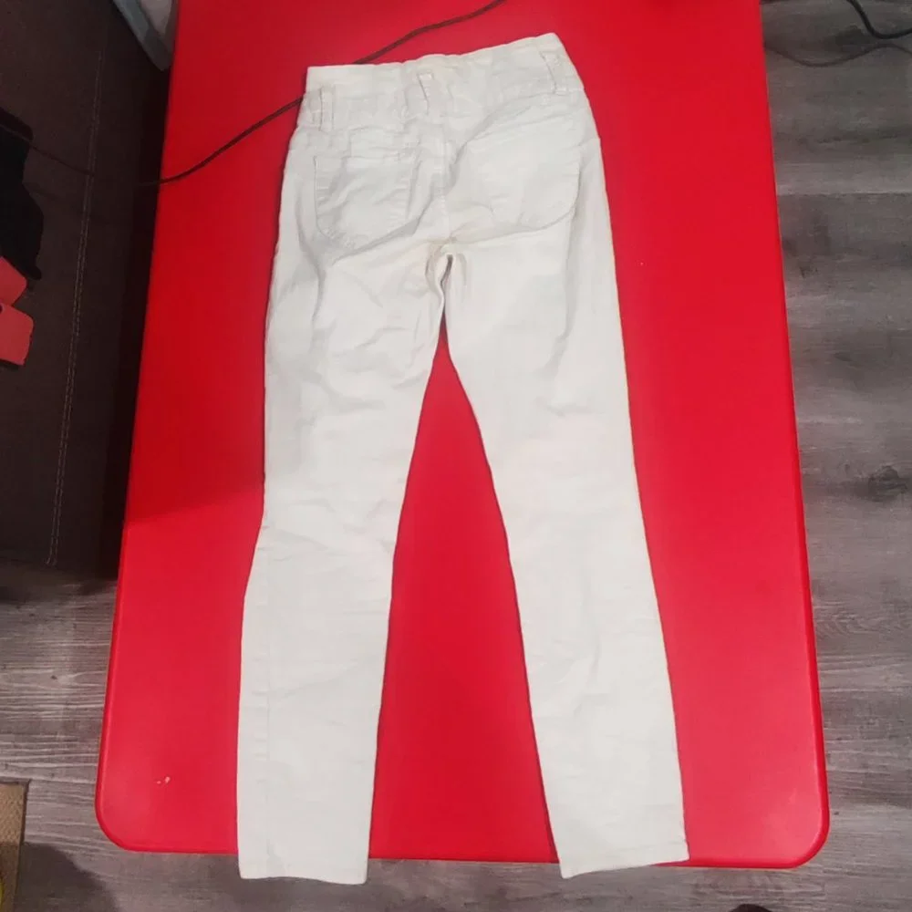 Ibiza white ultra high rise push up, ripped, stretchy women's size 5 - Picture 4 of 9